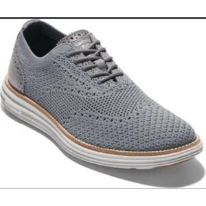 Cole Haan Original Grand Platform Shoes 9.5B Gray Metallic Sneakers Casual